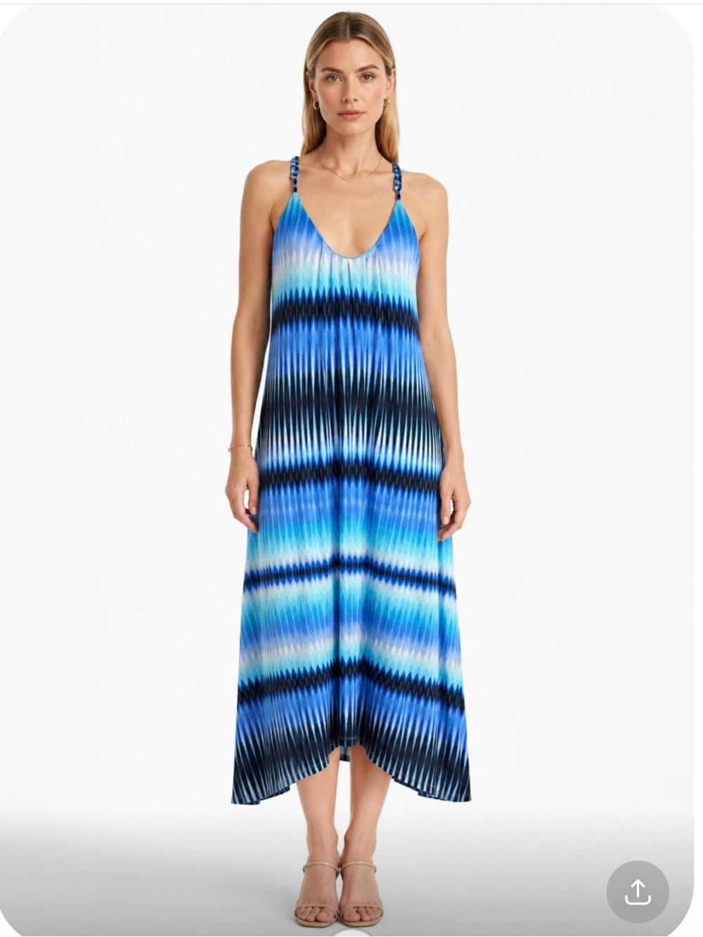 CYNTHIA ROWLEY Blue Ombre Sleeveless Maxi Dress Size Small